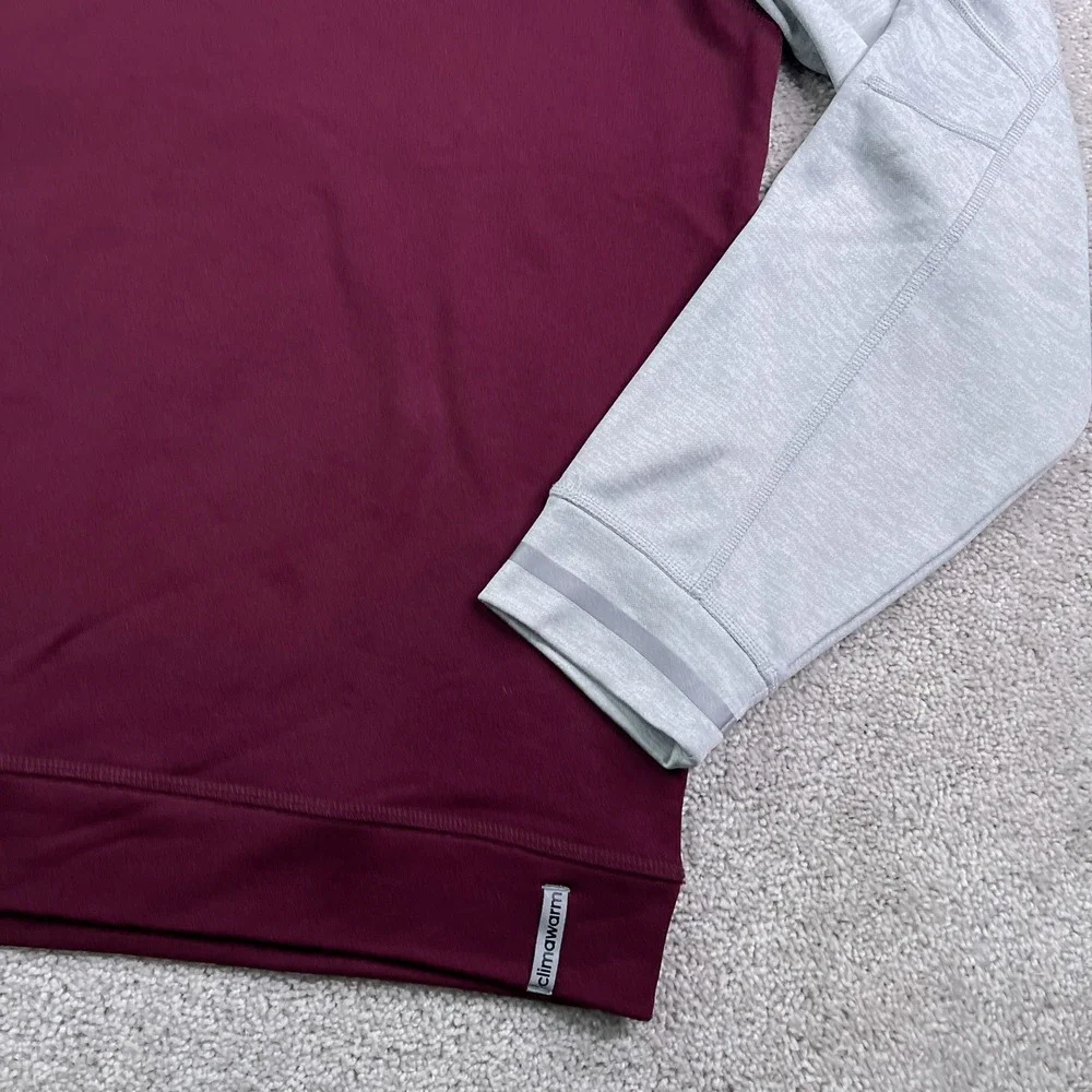 Texas A&M Aggies Sweatshirt Mens Large Maroon Gray Raglan‎ Adidas ClimaWarm